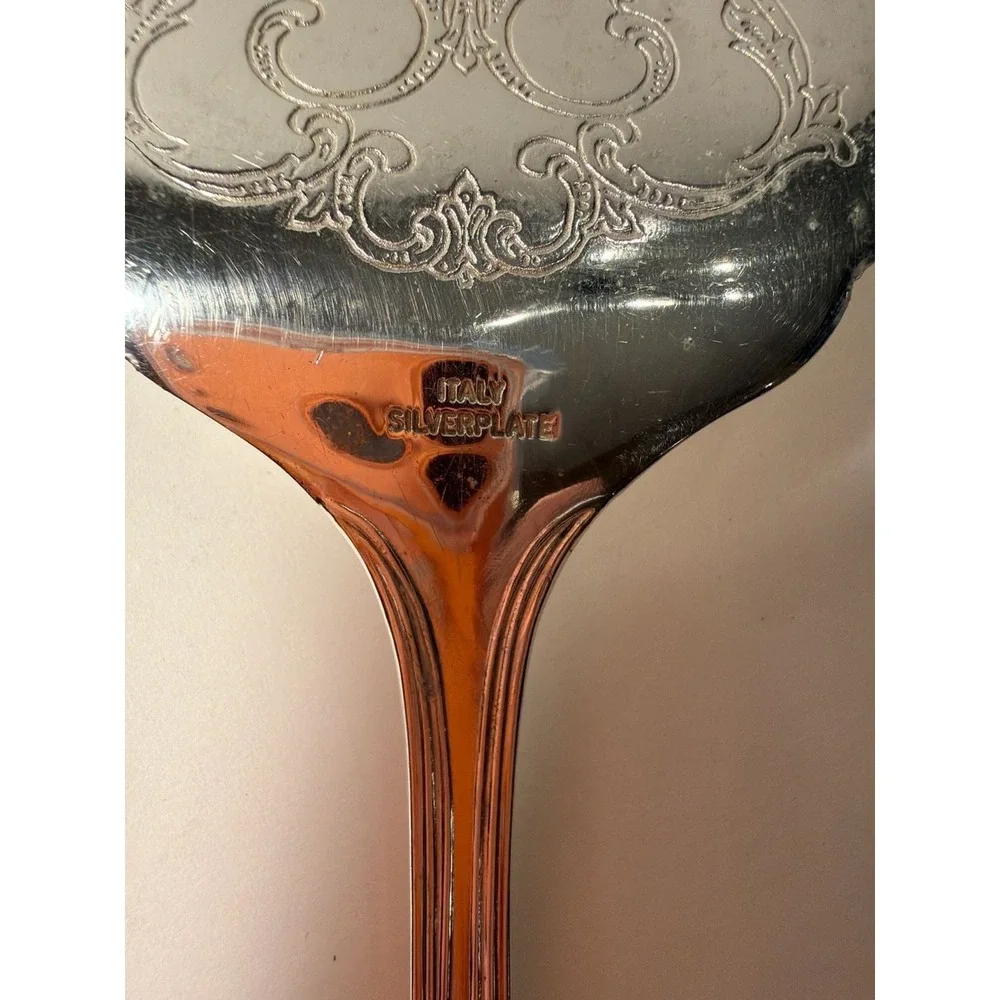 Vintage‎ Gorham Heritage Silverplate Ornate Etched Lasagna Cake Server Italy